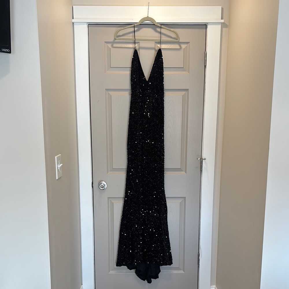 Elegant Black Sequin Gown